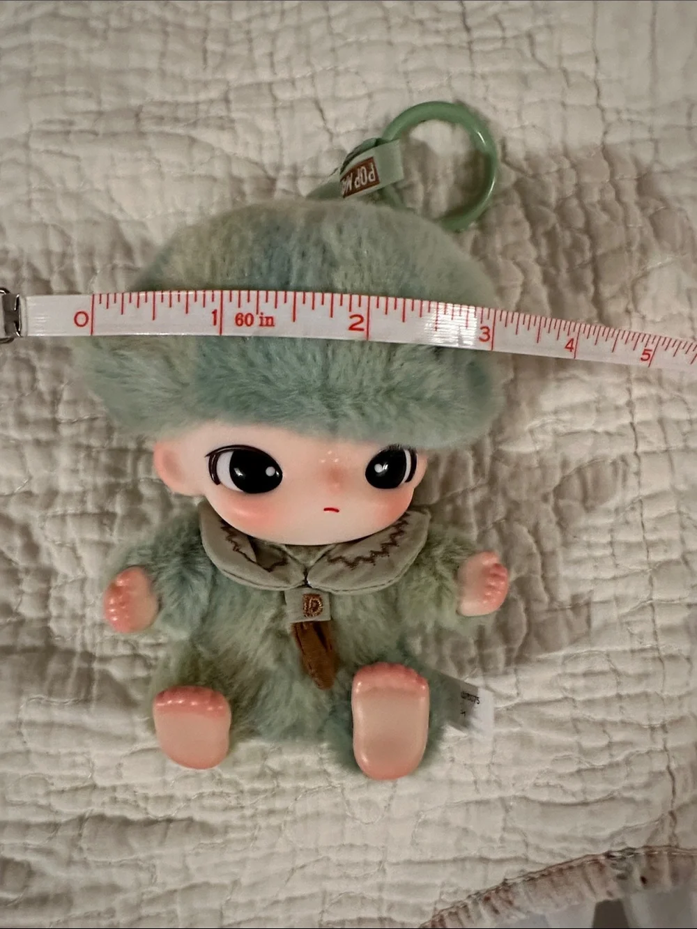 POP MART Vinyl Plush Keychain Doll -  Green Fur Dimoo World, Journal of New Life